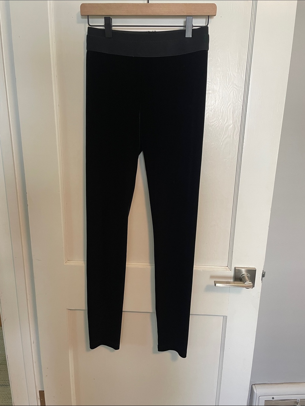 BCBG Black Velvet Leggings